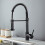 Kitchen mixer tap Matte black kitchen faucet with pull-out sprayer black Tw 5