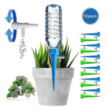 12 Pack Plant Automatic Watering Device,self Spikes System with Slow Release Control Valve,dripper Tw