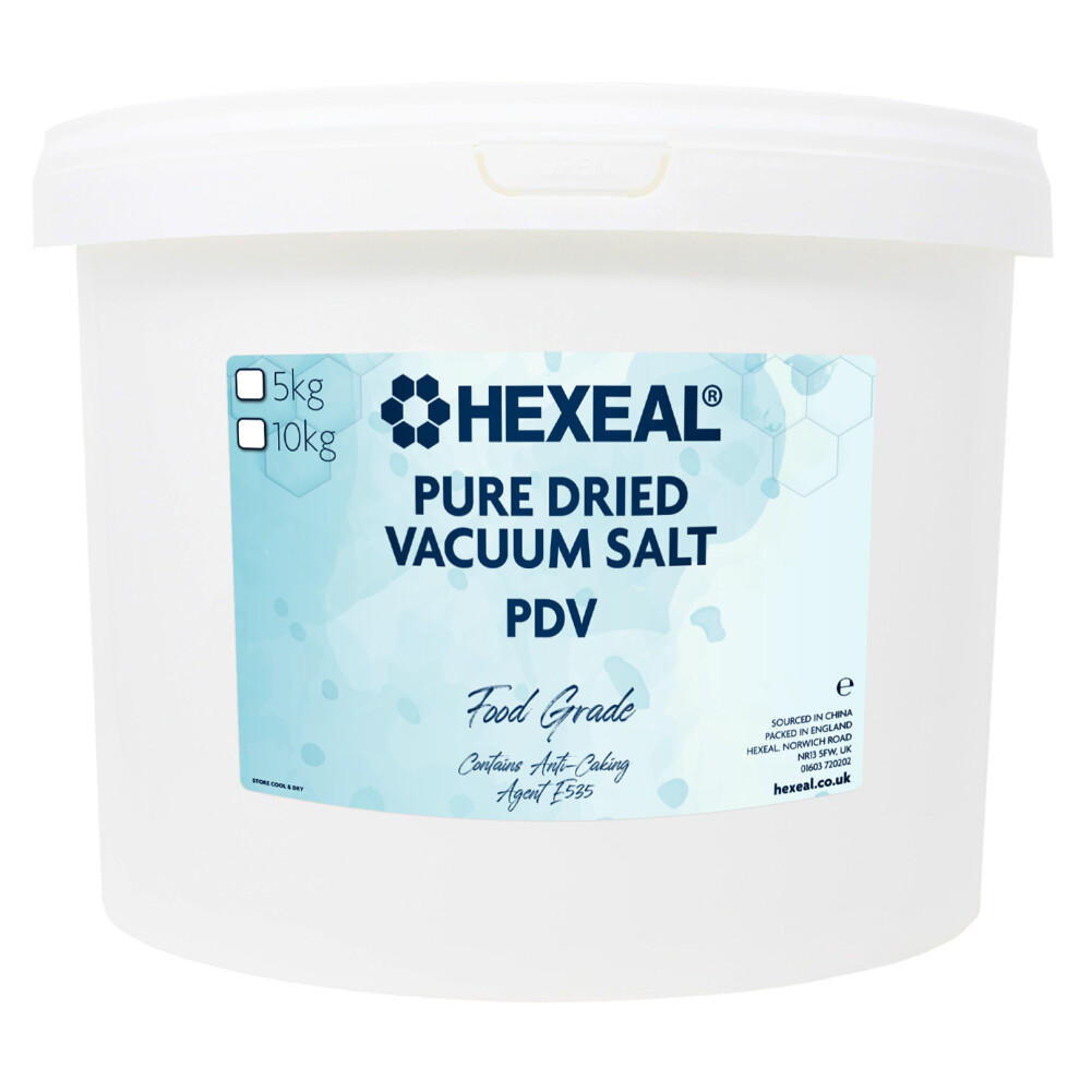 Hexeal Pdv Salt 10Kg - 10Kg Bucket Of Food Grade Salt For Cooking And Water Softening