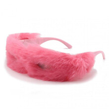(Pink Velvet) Personality Plush Sunglasses Creative Outdoor Protective Sunglasses For Birthday Party Decoration Photo Prop Tw