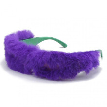 (Purple Velvet) Personality Plush Sunglasses Creative Outdoor Protective Sunglasses For Birthday Party Decoration Photo Prop Tw