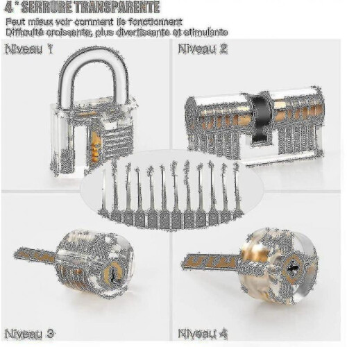 Lock Picking Kit, 25-piece Lock Picking Kit, Practice Tools with 3 Clear Locks_a Tw 1