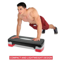 (RED) Aerobic Stepper Yoga Step Board Gym Fitness Exercise Cardio Adjustable Blocks