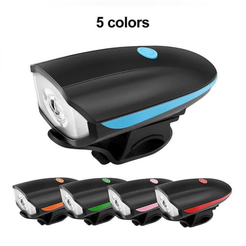 (blue Light) Bicycle Front Light with Bike Horn USB Rechargeable Lantern Tw 2