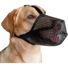 (XS, Black) Dog Muzzle With Adjustable Straps, Soft Mesh Covered Muzzles For Small Medium Large Dogs Tw