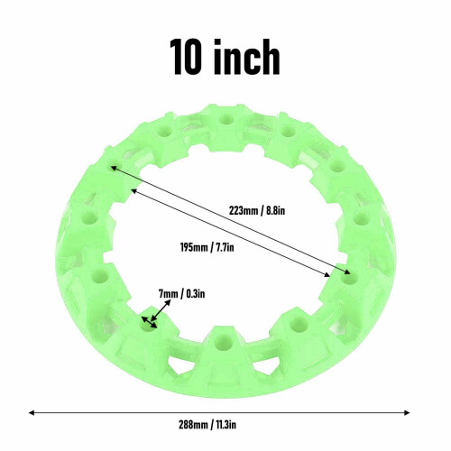 4 pièces capuchon de moyeu de roue ATV 10 pouces vert ABS 1
