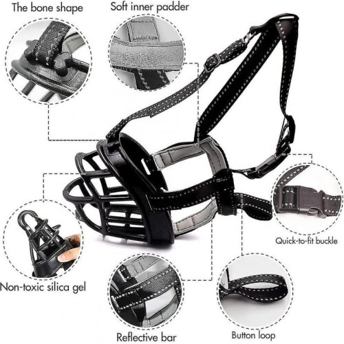 Soft Basket Muzzle for Dogs Secure And Comfortable Fit, Better Prevent Bites, Chewing And Barking Muzzle Tw 2