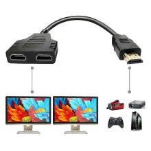 Hdmi Splitter Adapter Cable - Hdmi Splitter 1 In 2 Out Hdmi Male Tw