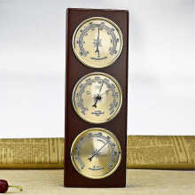 Analogue Weather Station, In Solid Wood, with Barometer, Thermometer, Hygrometer, for Ambient Temperature Control Tw