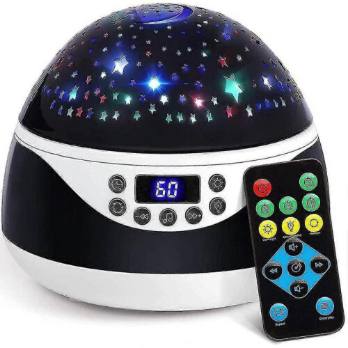 Star Projector Night Light with Music, Starry Sky Projector with Remote, 360 Tw