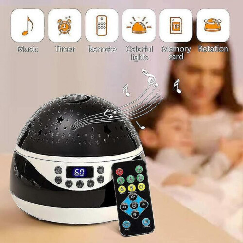 Star Projector Night Light with Music, Starry Sky Projector with Remote, 360 Tw 1