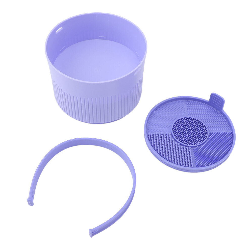 Purple Makeup Brush Cleaner Bowl 3 In 1 Makeup Brush