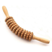 Wooden Massager 11 Wheel Back Waist Leg Abdomen Massager Massage Waist Thigh Roller Tool Massager 15.7 Inches Tw
