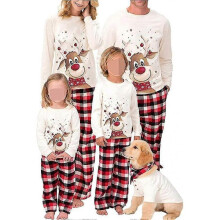 Family Christmas Pjs Matching Sets Deer Plaid Jammies for Baby Adults And Kids Holiday Xmas Sleepwear Set Tw