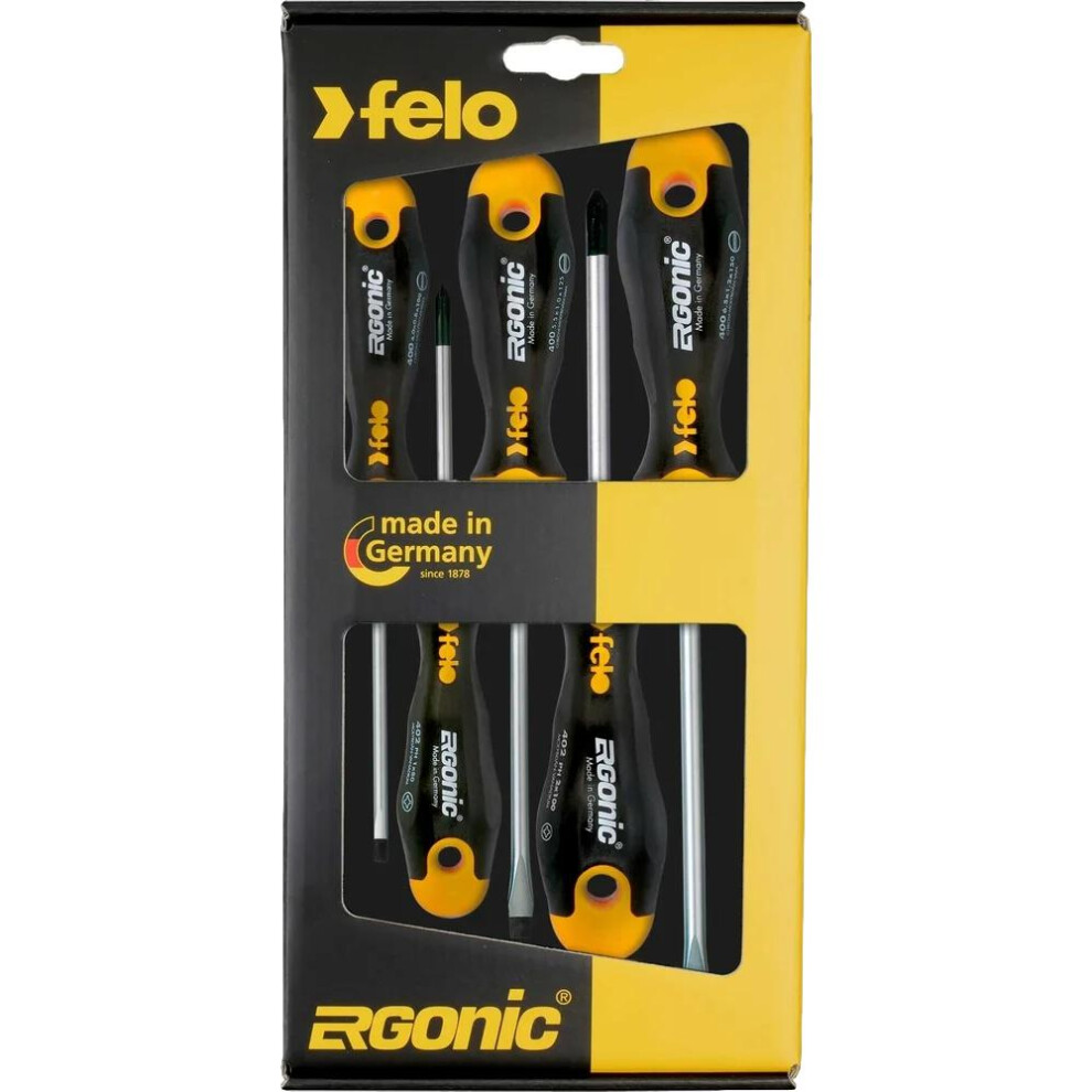 Felo Screwdriver Ergonic Slotted/Phillips/Pozi 7 Piece Set 4007157536952