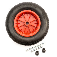 (With Axle Set) 14.5 Inch Wheel & Tyre 3.50-8 / 4.00-8 4 Ply & Axle Set Red Wheelbarrow