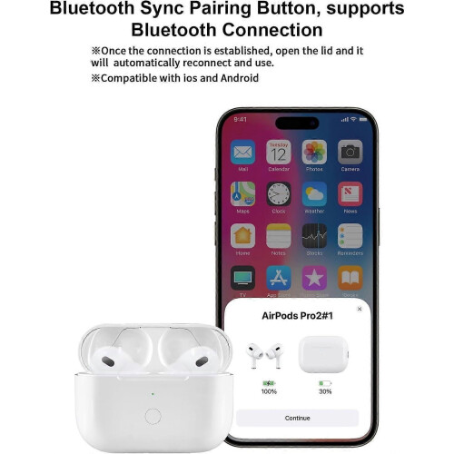 Wireless Charging Case Replacement Compatible with  st & 2nd Generation, Air   2 r Case with Bluetooth 1