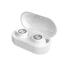 (Weiß) Wasserdichte Bluetooth 5.0-Kopfhörer mit Ladecase – Stereoklang, IPX7-Schutzart und lange Akkulaufzeit