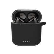 (musta) Iskunkestävä suojakuori TOZO T6:lle Vedenpitävä pestävä Bluetooth-yhteensopiva silikoni