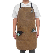 24"x37" Leather Workshop Apron with Heat-resistant And Flame-retardant Tw