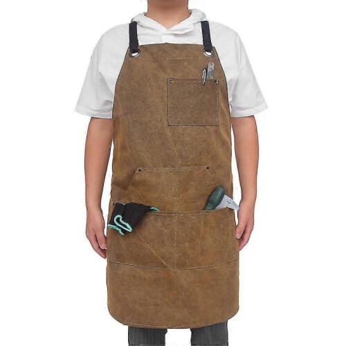 24"x37" Leather Workshop Apron with Heat-resistant And Flame-retardant Tw