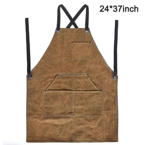 24"x37" Leather Workshop Apron with Heat-resistant And Flame-retardant Tw 2