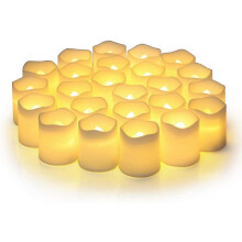 24 Pack Flameless Votive Candles,flameless Flickering Electric Fake Candle, Battery Operated Led Tea Lights In Warm White for Wedding,table,festival C