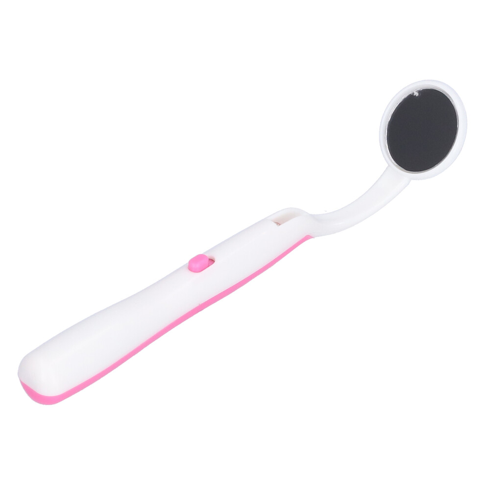 Pink Led Plastic Dental Mirror With 40Mah Battery For Oral Inspection
