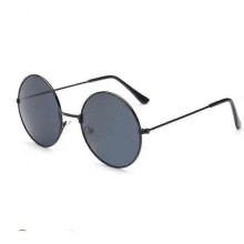 (black frame, Gray) Vintage Round John Lennon Polarized Sunglasses For Men Women Circle Hippie Sunglasses Tw