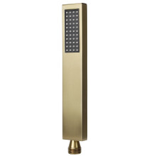G1/2 Flacher, rechteckiger Handbrausekopf aus Vollmessing für Bad (Gebürstetes Gold)