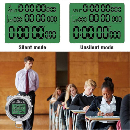 Stopwatch Metal Stopwatch Timer with Backlit 1/100th Second Precision 200 Lap Memory Digital Stop Watch for Coaches Tw 2