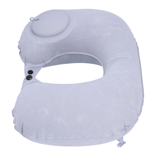 Cuscino gonfiabile a forma di U con gonfiaggio automatico, grigio
