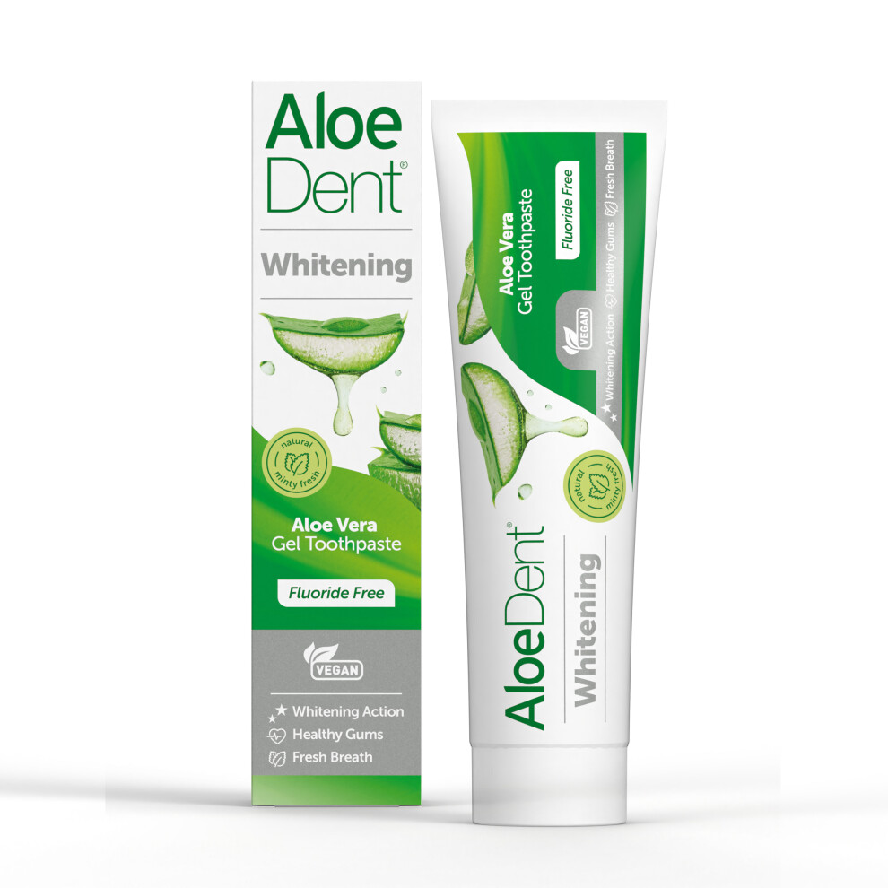 Aloe Dent Aloedent- Whitening Aloe Vera Fluoride Free Toothpaste - 100Ml - Pack Of 3