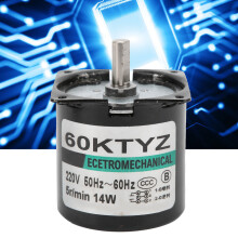 Mini AC Synchronous Motor XD-60KTYZ 14W 220V 5rpm Slow Speed Metal Gear