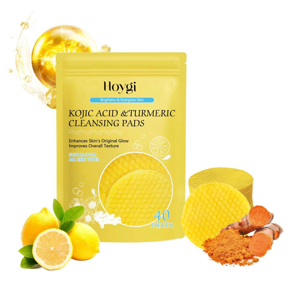 Turmeric Acid Cleansing Pads - Gentle Exfoliating Facial Cleanser & Makeup Remover for All Skin Types