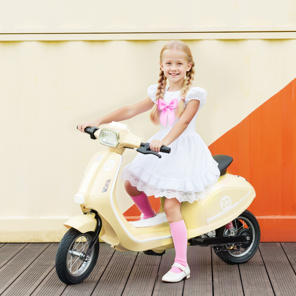 Aiyaplay (Yellow) 24V Battery Powered Ride On Motorcycle With Manual Throttle