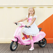 (Pink) AIYAPLAY 24V Battery Powered Ride on Motorcycle with Manual Throttle