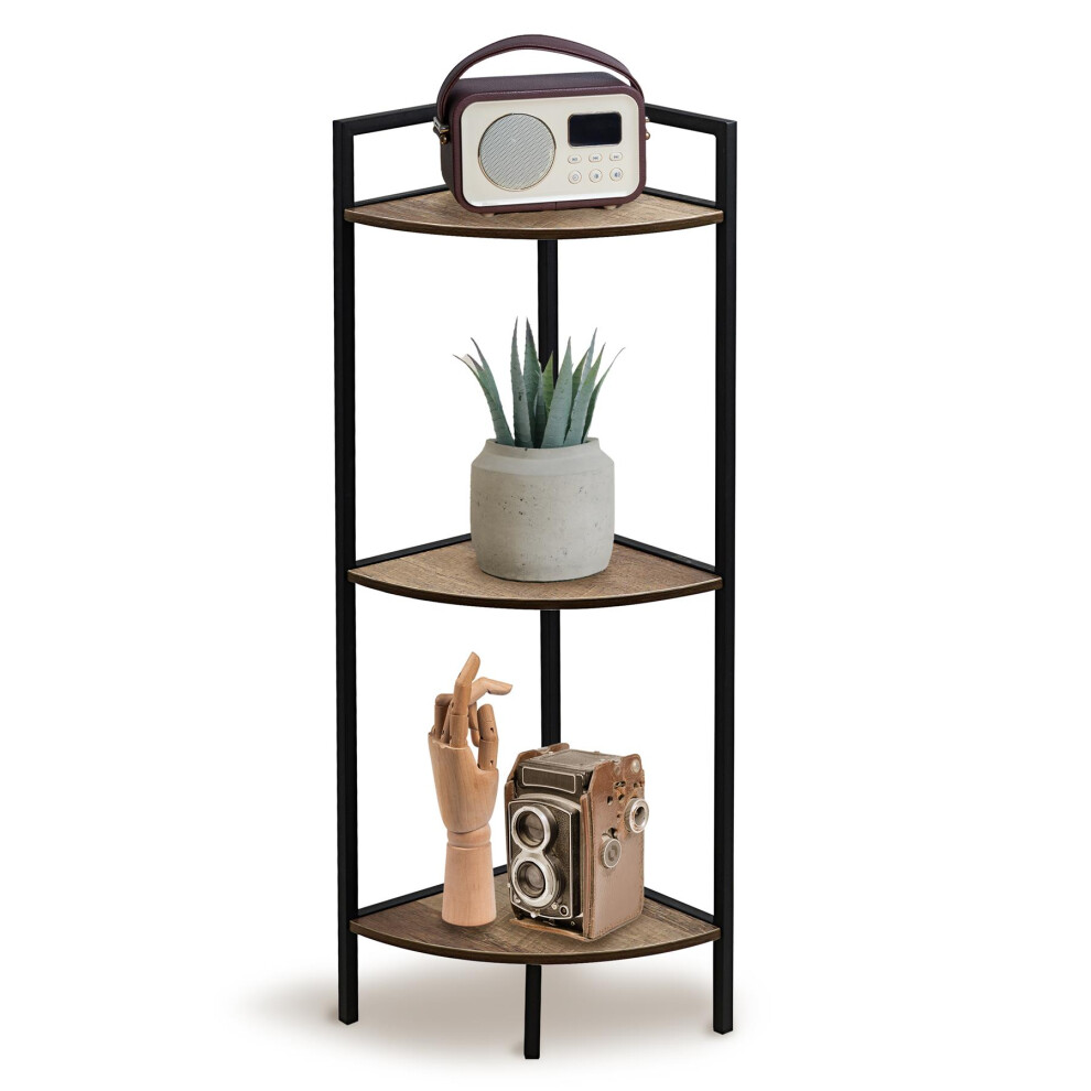 GEEZY Corner Shelf Stand 3 Tier Freestanding Storage Display Rack Living Room Bedroom-image-OPC-PJRZW7C-NEW