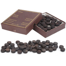 50 Stück/Box, 12mm Queuespitzen-Set, Billard, Rote Leder-Queuespitzen für Pool, Acht-Ball, Neun-Ball
