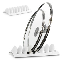 GEEZY Kitchen Cupboard Storage Rack Upright Pan Pot Lid Holder for Drawers Countertops