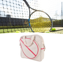 Badminton Schultertasche Große Kapazität Oxford Stoff Trocken-Nass-Trennung Modischer Badminton Schlägertasche Weiß