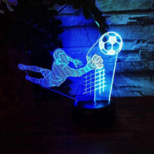 3D Fotboll Fotboll Nattlampa Lampa Illusion Nattlampa 7 Färgbyte Touch Switch Skrivbord Deco
