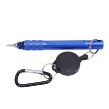Golf Club Groove Sharpener aus Aluminiumlegierung tragbares Reinigungswerkzeug für Golfplatzrillen mit 3 austauschbaren Köpfen Blau