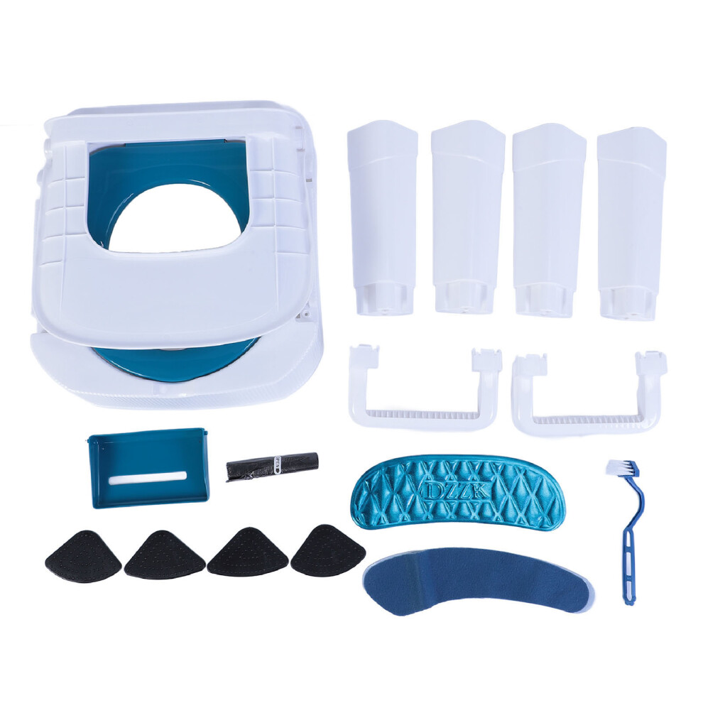 Blue Squat Toilet Commode Chair Detachable Foldable Non