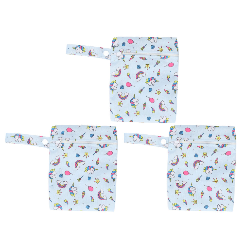 3pcs Wet Bag Cartoon Print Portable Water Proof