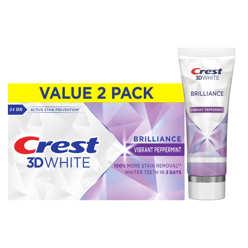 Crest Crest 3D White Brilliance Vibrant Peppermint Toothpaste 4.6 oz (130 g) 2 Pack