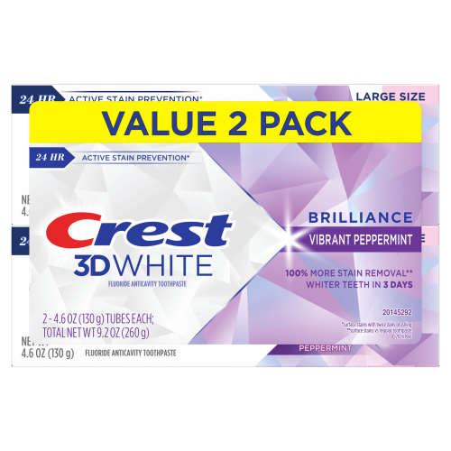 Crest Crest 3D White Brilliance Vibrant Peppermint Toothpaste 4.6 oz (130 g) 2 Pack 1