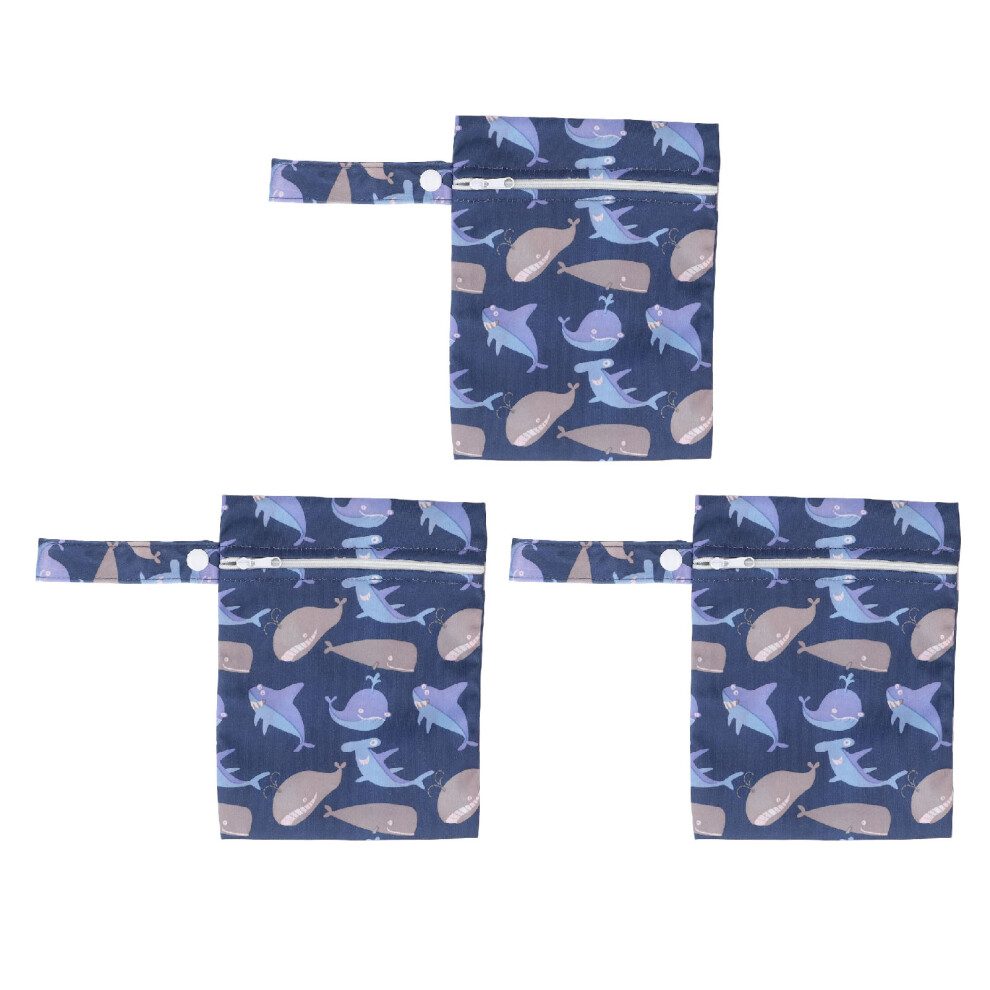 3pcs Wet Bag Cartoon Print Portable Water Proof