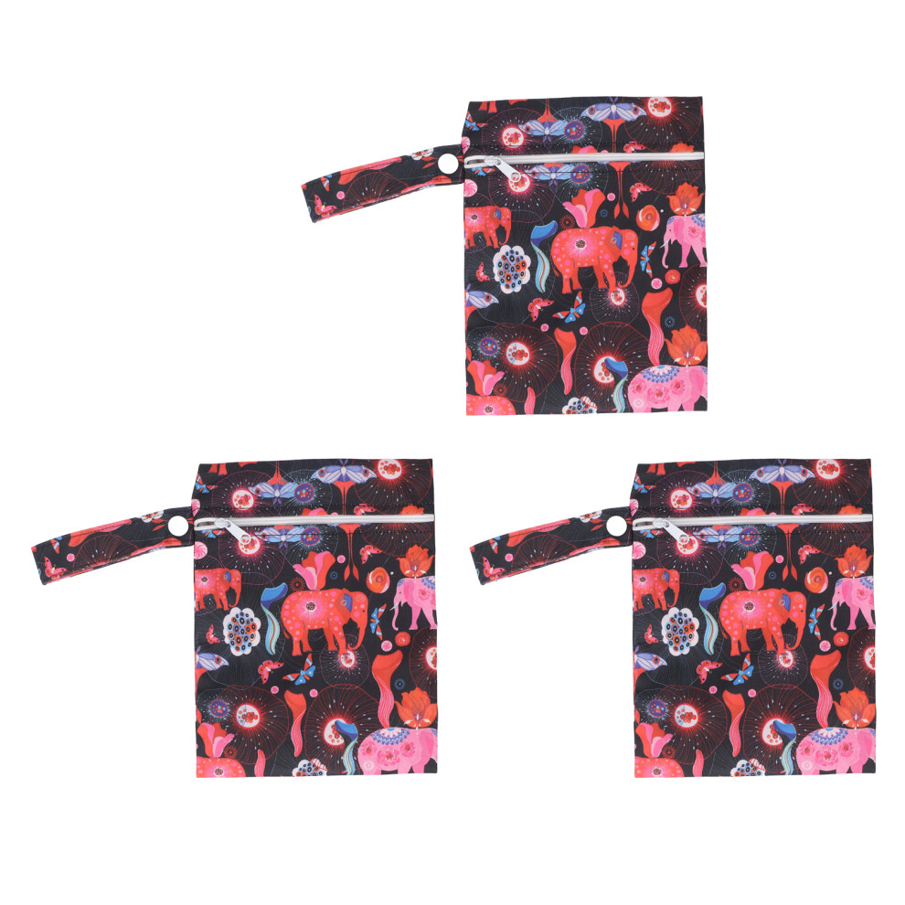 3pcs Wet Dry Bags for Baby Cloth Diapers Printed