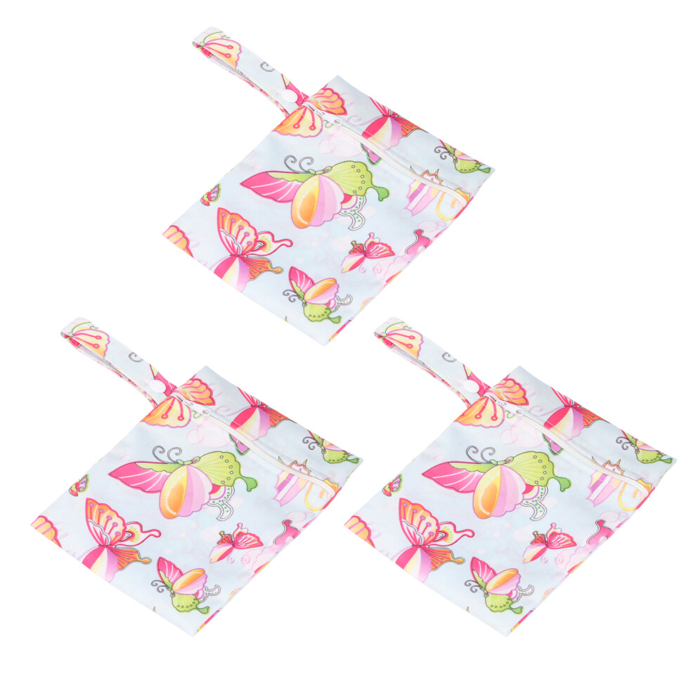 3pcs Wet Dry Bags for Baby Cloth Diapers Printed